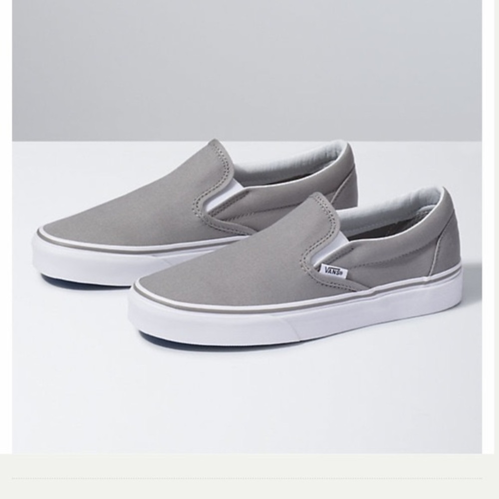 Light gray slip on vans